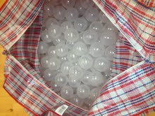 bag filled with transparent balls